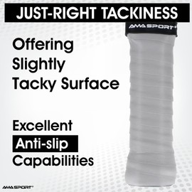 PICKLETECH AMA SPORT Pickleball Paddle Overgrip Tape - 3 Pack- Tacky Soft Pure Overgrip - Absorbent Comfortable Grip for Pickleball Racket-Grey