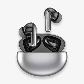 StitchGreen XY70 Bluetooth 5.1 Wireless Earbuds with Wireless Charging Case ANC & ENC Noise Cancelling IPX7 Waterproof Built in Mic Dual Noise Reduction Touch Control Long Battery Life (Silver Grey)