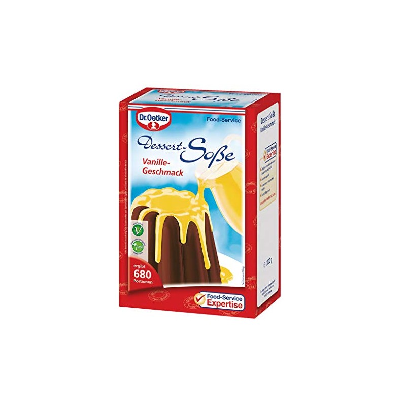 Dr. Oetker Professional, Dessertsoße Vanille-Geschmack, Soßenpulver in 1 kg Packung,