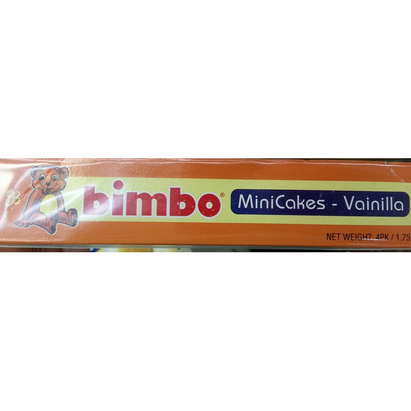 1 Box of Bimbo Mini Cakes Vanilla 4 Pack Per