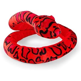 Xshelley 160 cm Giant two-color snake plush toys,The Petting Zoo Snake Stuffed Animal Realistic snake Plush doll Gifts for Kids birthday (red)
