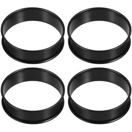 DECHOUS 4pcs English Muffin Rings, Crumpet Rings Stainless Steel Double Rolled Tart Rings Non-stick Metal Round Ring Mold Cooking Baking Kitchen (8Cm Inner Diameter Diameter)