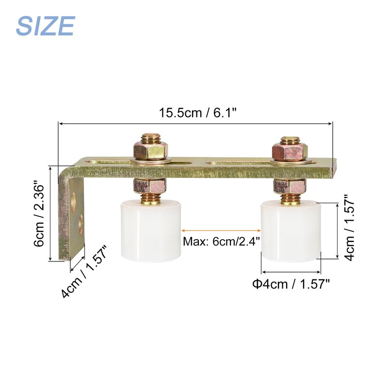 sourcing map Gate Roller Guide Adjustable, 1-5/8" Sliding Gate Nylon