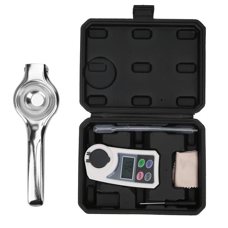 Digital Brix Refractometer Portable Handheld Digital Sugar Salinity Meter for