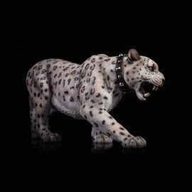 MMOS X Resin Leopard Decorations, Home Decor Leopard Statues for Desktops, Durable Polyresin with Intricate Details for Animal Lovers, White