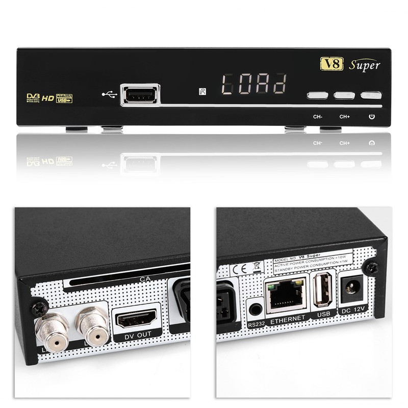 Portable Full HD 1080P DVB S2 Digital Satellite TV Receiver