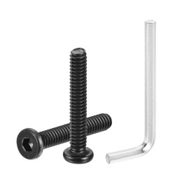 sourcing map 12Pcs 1/4-20x1-1/2" Furniture Bolt, Round Head Hex Socket Cap Screws Bolts Carbon Steel with Hex Key Wrench for Bed Tables Chairs Furniture