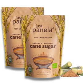 Just Panela Unrefined Cane Sugar - 1 Pound Pack - Sweeten Your Coffee with Natural Organic Cane Sugar - Unprocessed and Handcrafted Cane Sugar with Intact Natural Minerals - Jaggery Powder Flavor - Specification: 2lb