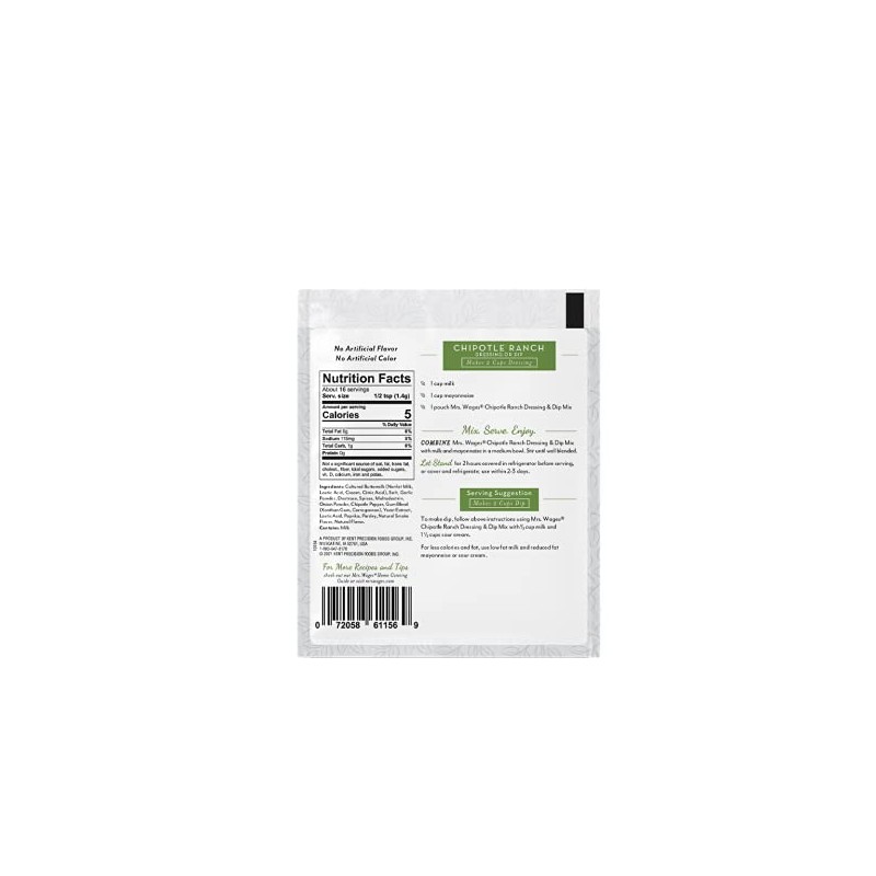 Mrs. Wages Dressing and Dip Mix, Chipotle Ranch, 12 Oz,