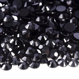 Flatback Rhinestones Round Gems for Nails Art and Crafts 1250Pcs SS20 5mm Glitter Crystals Stone DIY Bags Clothes Shoes (Black)