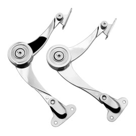 Decohomeforu Cabinet & Furniture Stainless Steel Hinges Heavy Duty Lid Support Hinges Folding Lid Stay Hinge With Soft Close, Perfect for Cabinet, Kitchen, Wardrobe Toy Chamber, Support 50 lbs/ 2 Pack