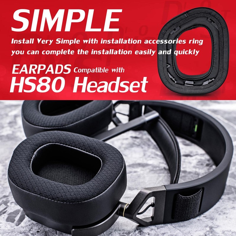 DIMOST HS80 Ear Pads Compatible with HS80 Headset I Thicker