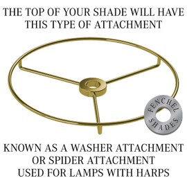 FenchelShades.com Lampshade 6" Top Diameter x 17" Bottom Diameter x 11" Slant Height with Washer (Spider) Attachment for Lamps with a Harp (Linen Stone)