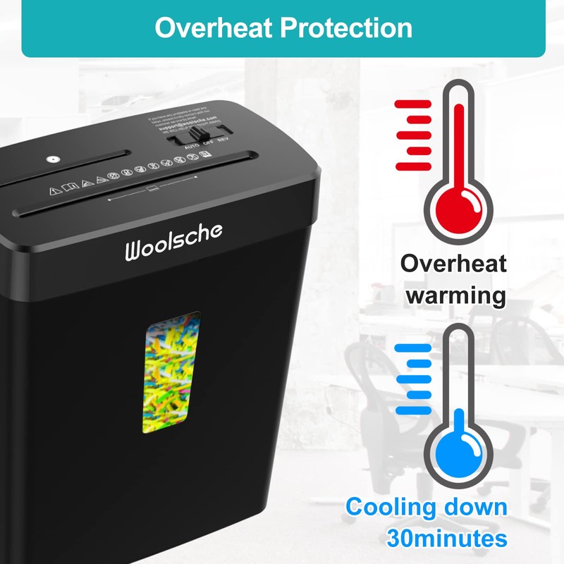 Woolsche Paper Shredder,10-Sheet Cross Cut with 3.43-Gallon Basket, P-4 Security
