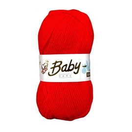 WoolCraft Baby Care DK Knitting & Crochet Yarn, Popular Range of Beautifully Soft Baby Yarn Available in a Selection of Shades, 100% Acrylic, 300 Metres, 100g Balls, Single Ball, Rouge