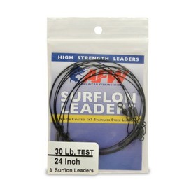 American Fishing Wire Surflon Leaders, Black Color, 30 Pound Test, 36 -Inches, 3-Pack