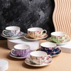 BTaT- Floral Tea Cups and Saucers, 7 oz, Tea Cups