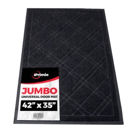 SlipToGrip SlipToGrip Universal Entryway Door Mat - 42 x 35 Inch Plaid Floor Mat for Indoor and Outdoor Use - No-Slip, Washable, Waterproof Rug for Front Door, Patio, or Garage