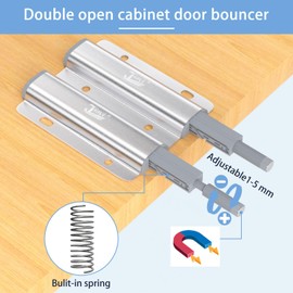 Jiayi Push Catch Metal Heavy Duty 4 Pack Double Push to Open Door Latch Touch Latches Kitchen Door Push Release Latch for Drawer Closure Door Catches Double Push Open Cabinet Hardware