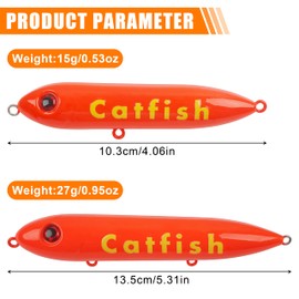 Catfish Rattling Line Float Lure for Catfishing, 10cm/14cm Catfish Spook Rattle/Floats Demon Dragon Style Peg Floats for Santee Rig Fishing