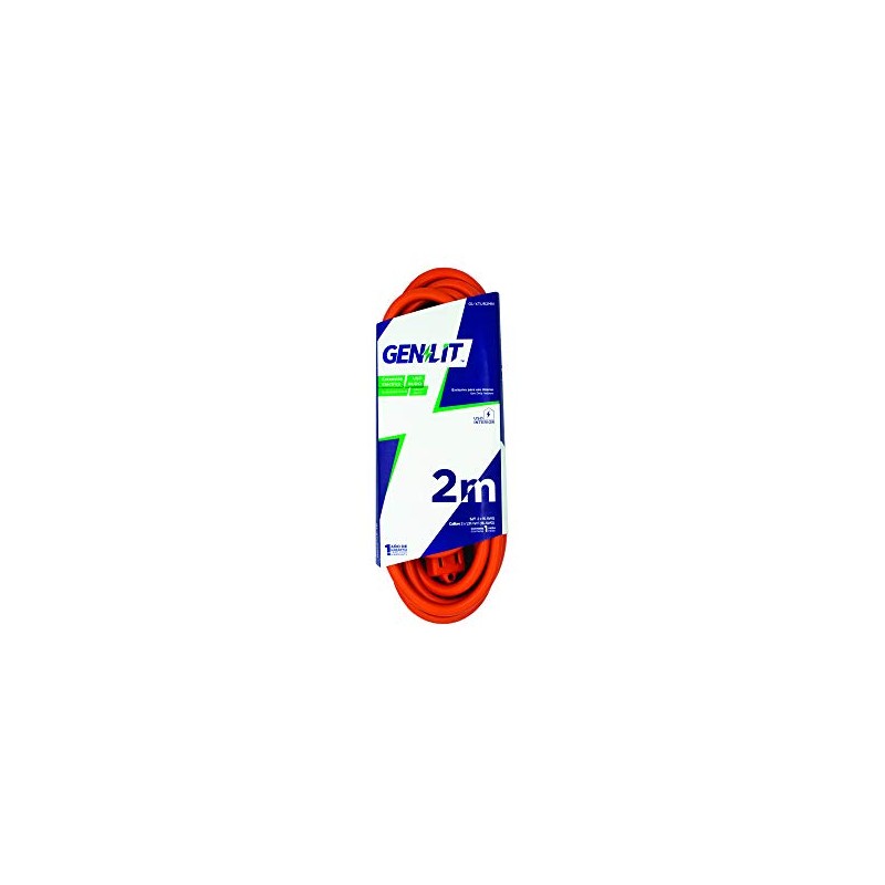 Genlit GL-XTUR2MN Extension Uso Rudo, color Naranja, 2 m
