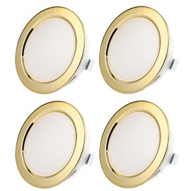 Sweet Led 4x flache Einbauleuchte 12V IP44 Möbeleinbauleuchte 3,5W LED 6500K Badleuchte Einbauspot rund Ultra Flache mini Feuchtraumleuchte Möbel Einbaustrahler Bad Einbauspots kaltweiß Gold