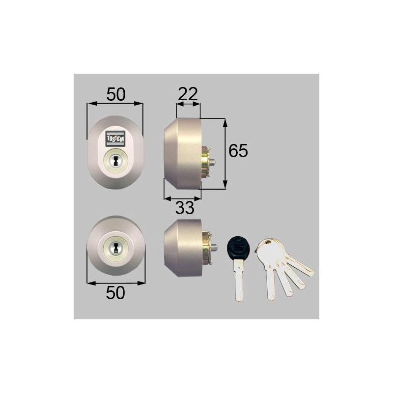 LIXIL (rikusiru) TOSTEM Door Lock Set (yu-sin W Cylinder) Oval