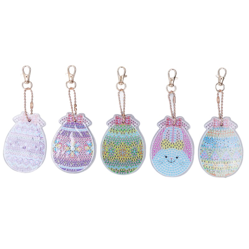 5pcs Diamond Painting Keychain Kit Handmade DIY Cute Shape 5D