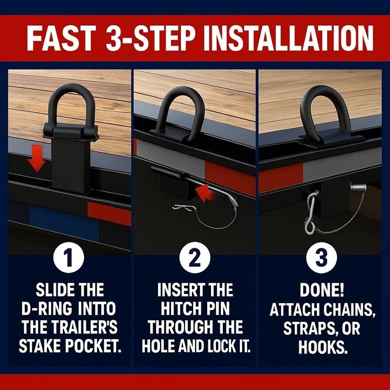Stake Pocket D Rings Heavy Duty 18000lbs – Trailer Tie