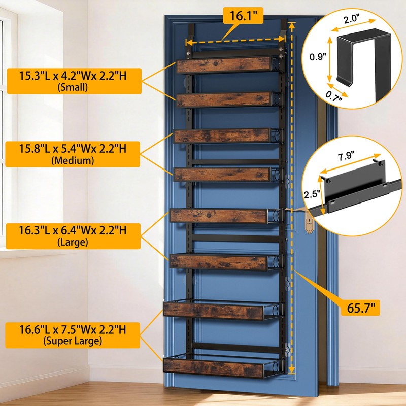 Clothink 8 Tier Over The Door Pantry Orangizer 2 IN