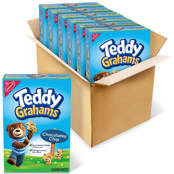 Teddy Grahams Chocolatey Chip Graham Snacks, 6 - 10 oz Boxes