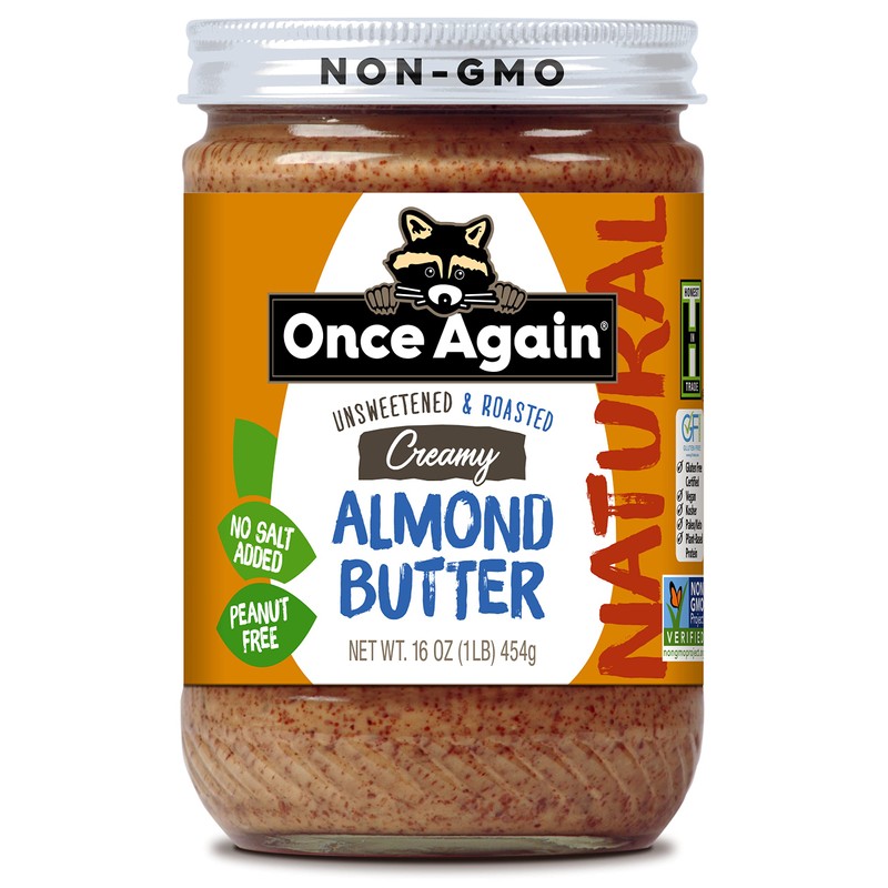 Once Again Natural Creamy Roasted Almond Butter, Unsweetened and Salt-Free