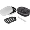 2 Pack Travel Soap Container Black and White, Plastic Soap