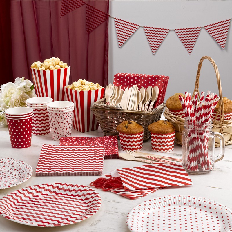 Neviti 671307 Paper Straws - Red