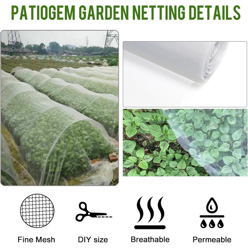 Aoipend Fine Mesh Garden Netting for Protection, 10'x33' Vegetable Crop