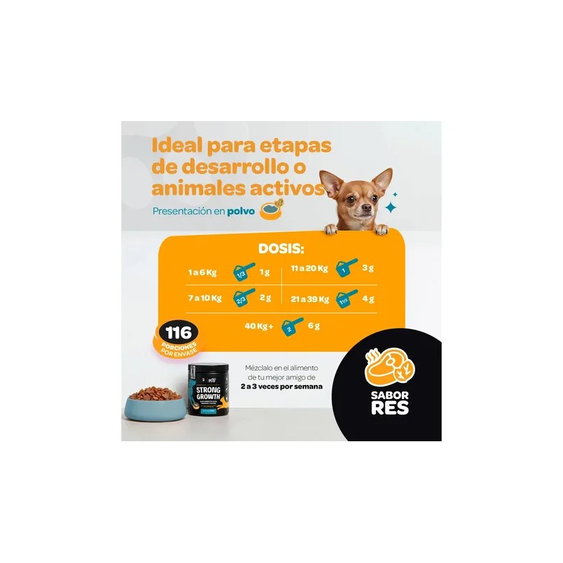Strong Growth Suplemento Perros Gatos Polvo 350g Pets