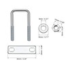 sourcing map M8 Square U-bolt Square U-bolt U-bolts U-bolts 35