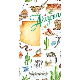 IHR Ideal Home Range Dinner Napkins Rosanne Beck State Collection Disposable 3-Ply Paper Hand Towels, 8.5" x 4.5", Arizona, 16-Count