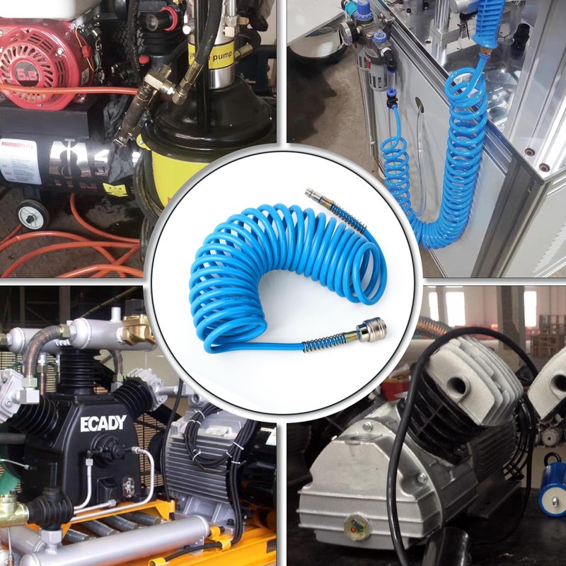 ERGAOBOY 1Pcs 8mm Polyurethane Air Compressor Hose, 5m Blue Retractable