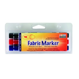 Uchida 540-3A Marvy Chisel Tip Primary Color Fabric Marker Set,Assorted