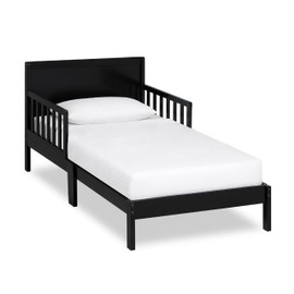 Dream On Me Brookside Toddler Bed In Black, Greenguard Gold Certified, JPMA Certified, Low To Floor Design, Non-Toxic Finish, Safety Rails, Made Of Pinewood