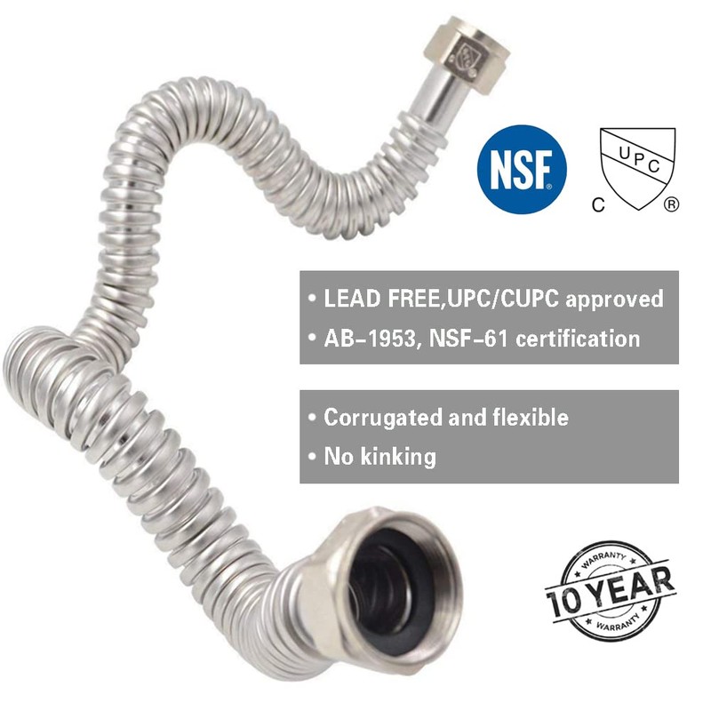 TT FLEX Stainless Steel Corrugated Water Heater Connector Flexible for