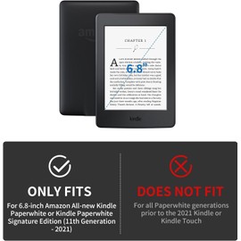 GLANDOTU Case for 6.8" Kindle Paperwhite (11th Generation-2021) and Kindle Paperwhite Signature Edition,Multi-View Slim Pattern Tablet Case with Stand for Kindle Paperwhite 2021 Case -Red Rose