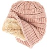 RJAY Winter Fleece Lined Soft Warm Cable Knitted Beanie Hat