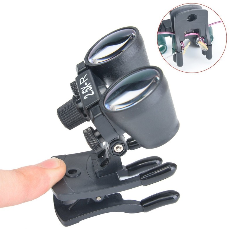 EUSTOMA Clip-on Magnifier Mini Binocular Magnifier for Glasses/Goggles Lightweight Plastic
