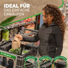 Cottara® Shopping Bag for Shopping Trolley with Cooling Compartment, Foldable Shopping Trolley Bag for Hanging with Cooling Function and Shopping Chip, Ideal Bag for Shopping Trolleys and Shopper