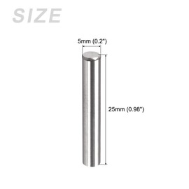 METALLIXITY Dowel Pin (5mmx25mm) 10Pcs, 304 Stainless Steel Shelf Support Pegs Pin Fastener Elements - for Metal Devices, Furniture Installation, Industrial, DIY
