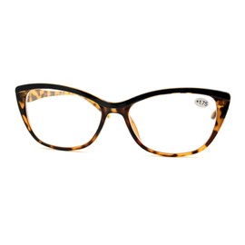 PASTL Clear Lens Glasses With Bifocal Reading Lens Womens Rectangular Cateye (tortoise, 2.5)