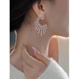 BiBeary large Statement Earrings for Women Fashion Gothic Crystal Prom Party