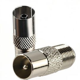 XIELBIS 2PCS F Connector to Coax Adapter,9.5TV Female to F Type Female Coax Connector, TV Aerial Connectors, Coaxial Cable Connectors for Aerial Cables